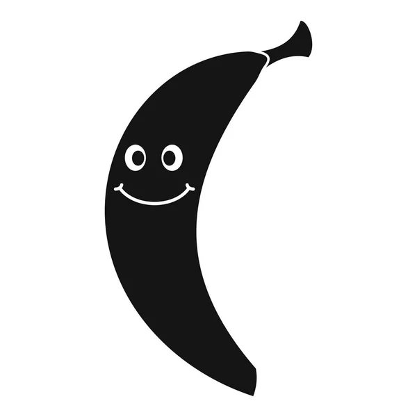 Icône banane souriante simple — Image vectorielle