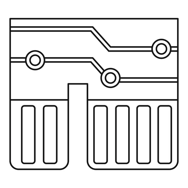 Počítač chipset ikonu osnova — Stockový vektor