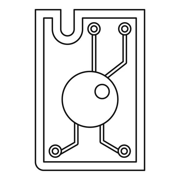Контур значка процессора — стоковый вектор