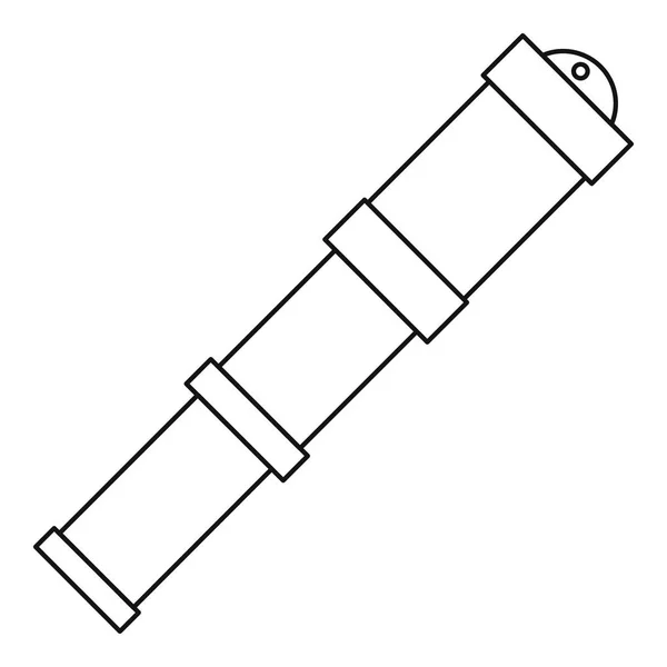 Antica icona del telescopio contorno — Vettoriale Stock