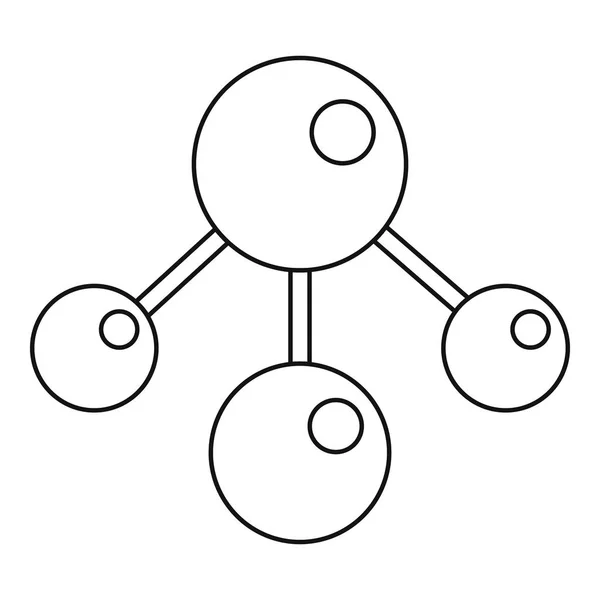 Esquema de icono de moléculas químicas y físicas — Vector de stock