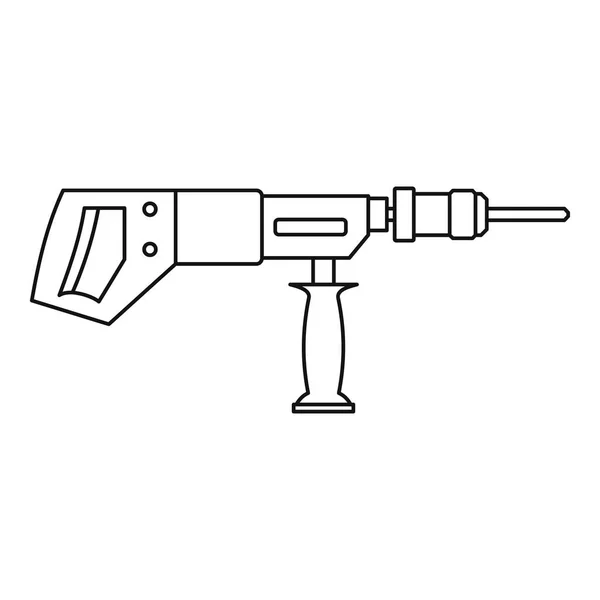 Trapano elettrico, profilo icona perforatore — Vettoriale Stock