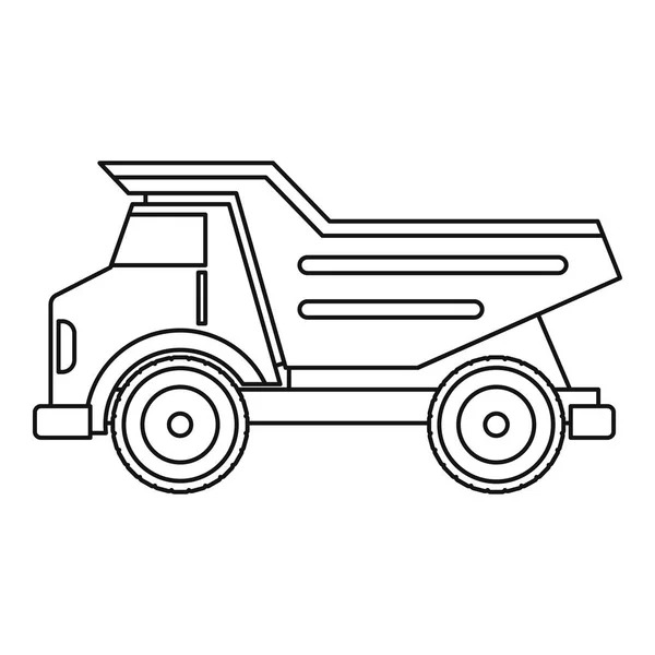 Esquema del icono del camión volquete — Vector de stock