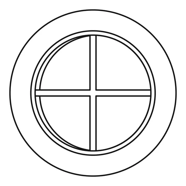 Контур значка белого круглого окна — стоковый вектор