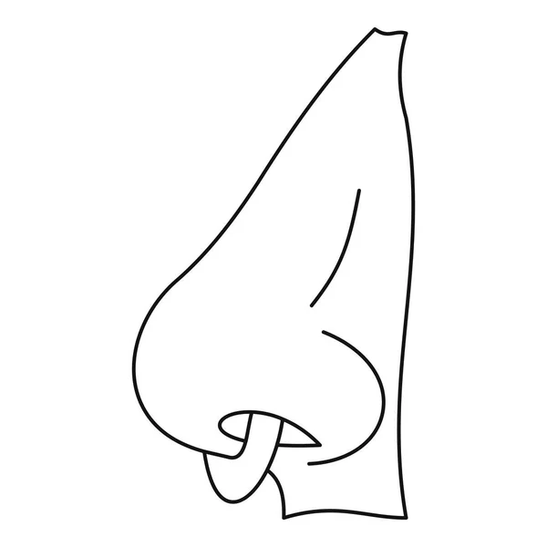 Людський ніс з контуром пірсингу — стоковий вектор