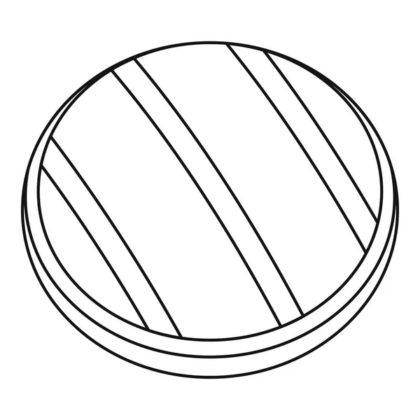 Grillé ronde viande de bœuf icône contour — Image vectorielle