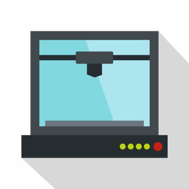 3D yazıcı modeli simgesini, düz stil