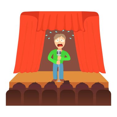 Glossophobia kavramı, karikatür çizim