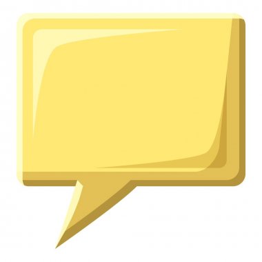 Sarı konuşma balonu kare şekli simgesinin