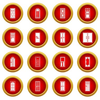 Kapı simge kırmızı daire seti