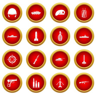Askeri simge kırmızı daire seti