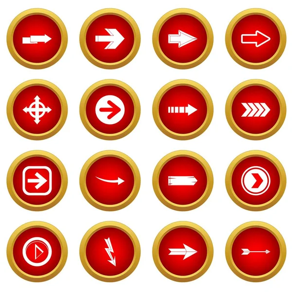 Arrow icon red circle set — Stock Vector