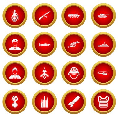 Savaş simge kırmızı daire seti