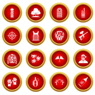 Paintball simge kırmızı daire seti