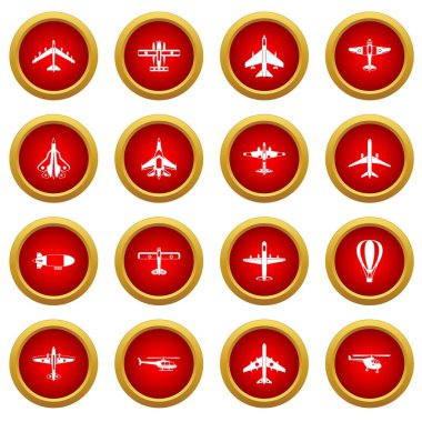 Havacılık simge kırmızı daire seti