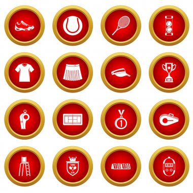 Tenis simge kırmızı daire seti