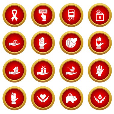 Sadaka simge kırmızı daire seti