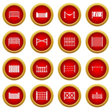 Eskrim simge kırmızı daire seti