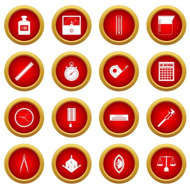 Hassas simge kırmızı daire seti ölçmek