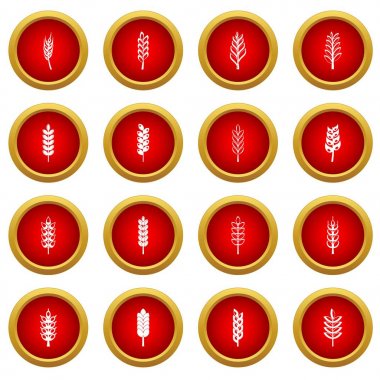 Kulak Mısır simge kırmızı daire seti