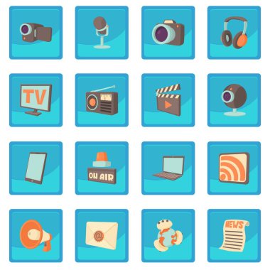 Medya iletişim simgesi mavi uygulaması