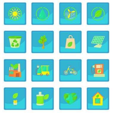 Ekoloji öğeleri simgesi mavi app