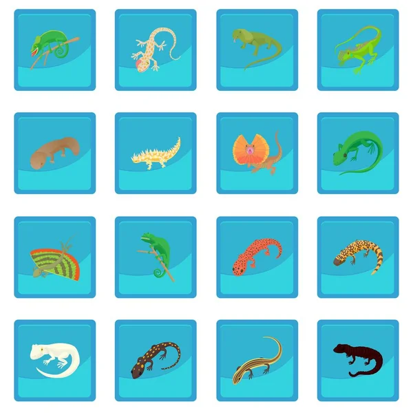 Lagarto icono azul aplicación — Archivo Imágenes Vectoriales