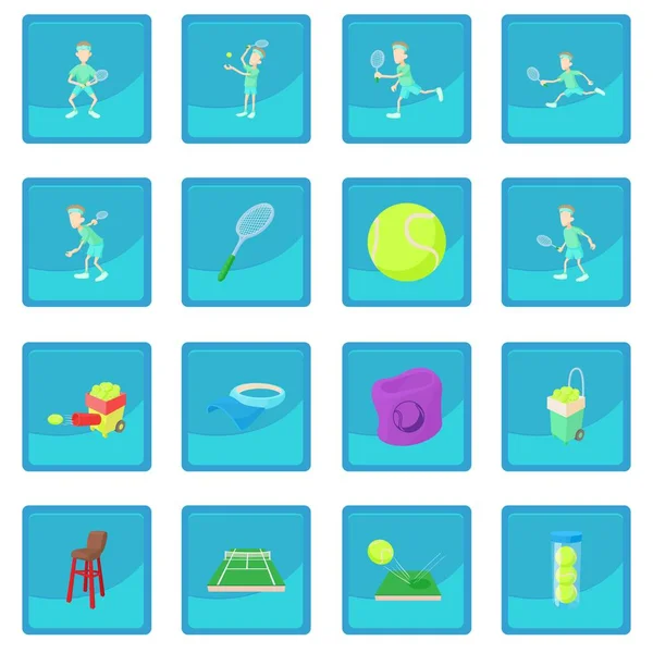 Tennis pictogram blauw app — Stockvector