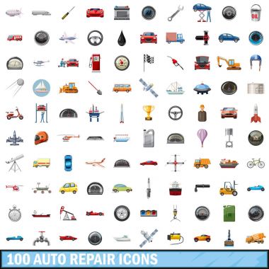 100 otomatik onarım simgeler ayarla, tarzı çizgi film