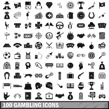 Icons set, basit tarzı kumar 100