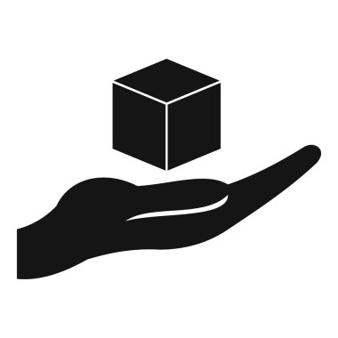 3D modeli simgesi basit küp