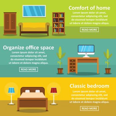 İç konfor afiş yatay ayarlama, düz stil