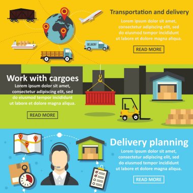 Teslimat Servisi afiş yatay ayarlama, düz stil