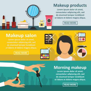 Kozmetik makyaj afiş yatay ayarlama, düz stil
