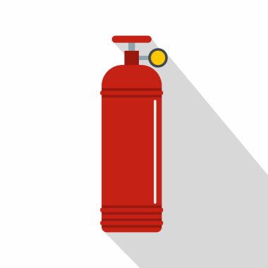 Kırmızı sıkıştırılmış gaz konteyner simgesi, düz stil