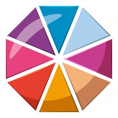 Renkli daire sekiz parça simgesi haline bölünmüş