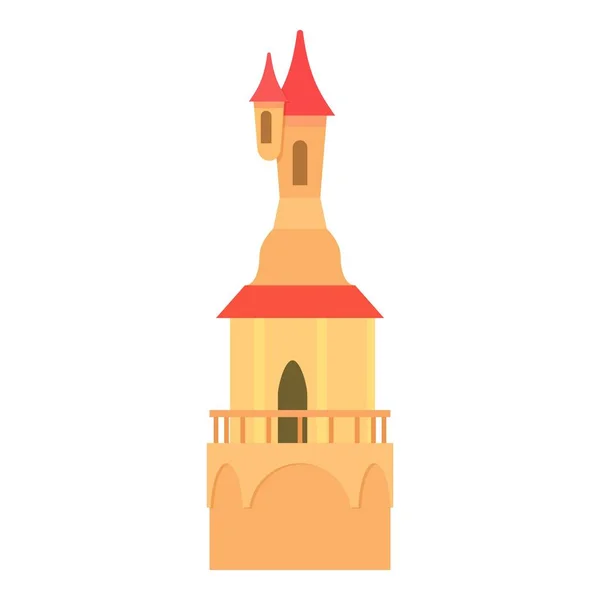Torre do castelo com um ícone de cúpulas pontiagudas — Vetor de Stock