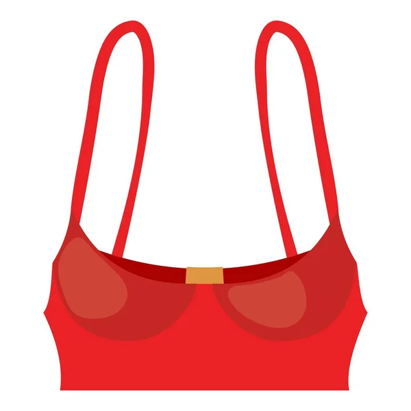 Female breast in a red bra icon, flat style 15090593 Vector Art at