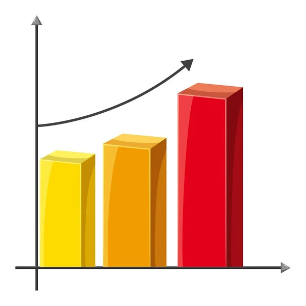 Graphique d'affaires de l'icône de croissance, style dessin animé — Image vectorielle