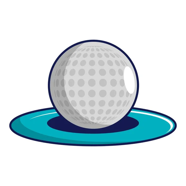 Golf bal pictogram, cartoon stijl — Stockvector