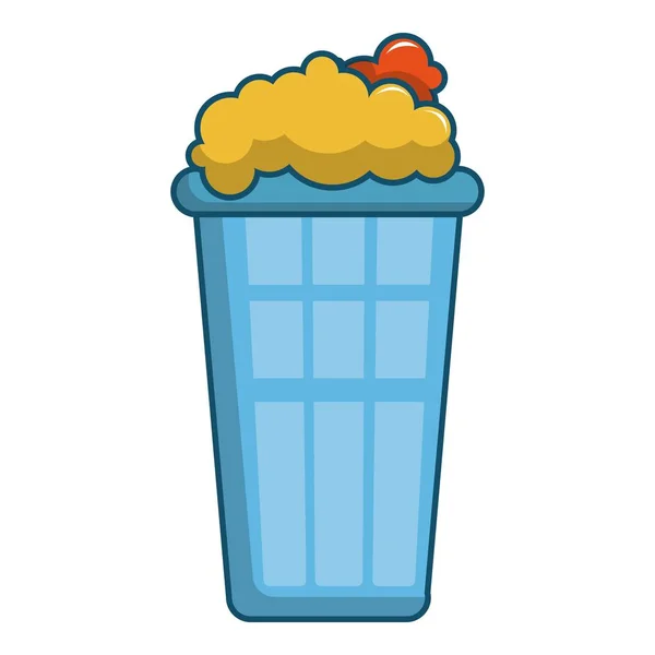 Popcorn im blauen Eimer, Cartoon-Stil — Stockvektor