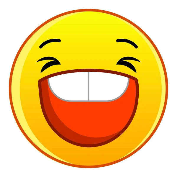 Ícone de emoticon amarelo rindo, estilo dos desenhos animados —  Vetores de Stock
