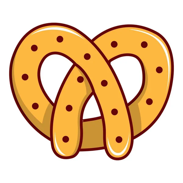 Pretzel icon, cartoon style — Stock Vector