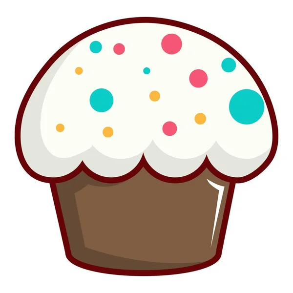 Cupcake guarnito con icona a spruzzo — Vettoriale Stock