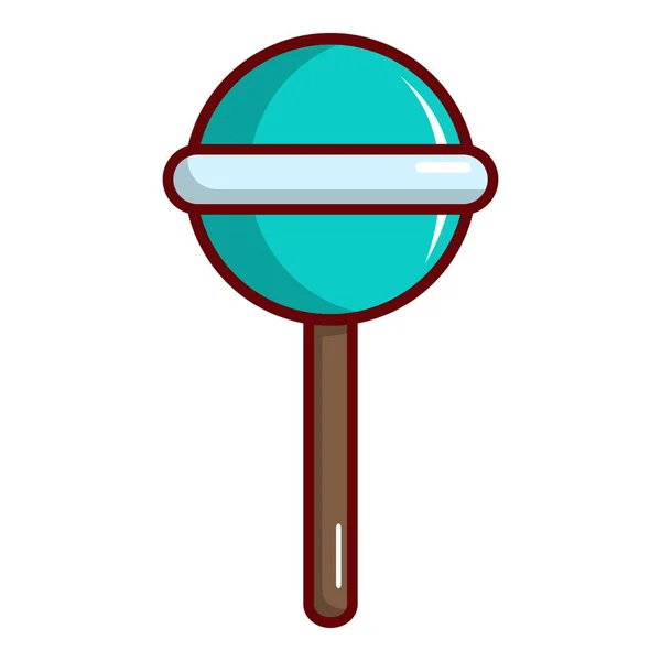 Голубая круглая икона lollipop, карикатурный стиль — стоковый вектор