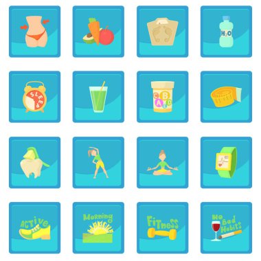 Sağlıklı yaşam simgesi mavi app