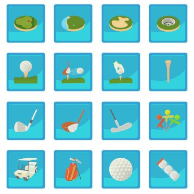 Golf öğeleri simgesi mavi app