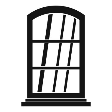 Beyaz dar pencere simgesi basit