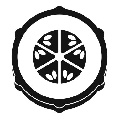 Taze salatalık simgesi basit dilim