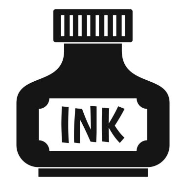 Siyah mürekkep şişesi simgesi basit